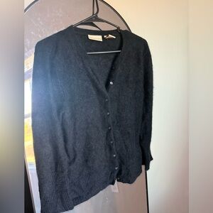 Rabbit hair Apostrophe Black Cardigan Sz L